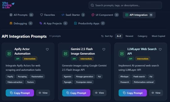 Vibe Coding Prompt Library Preview